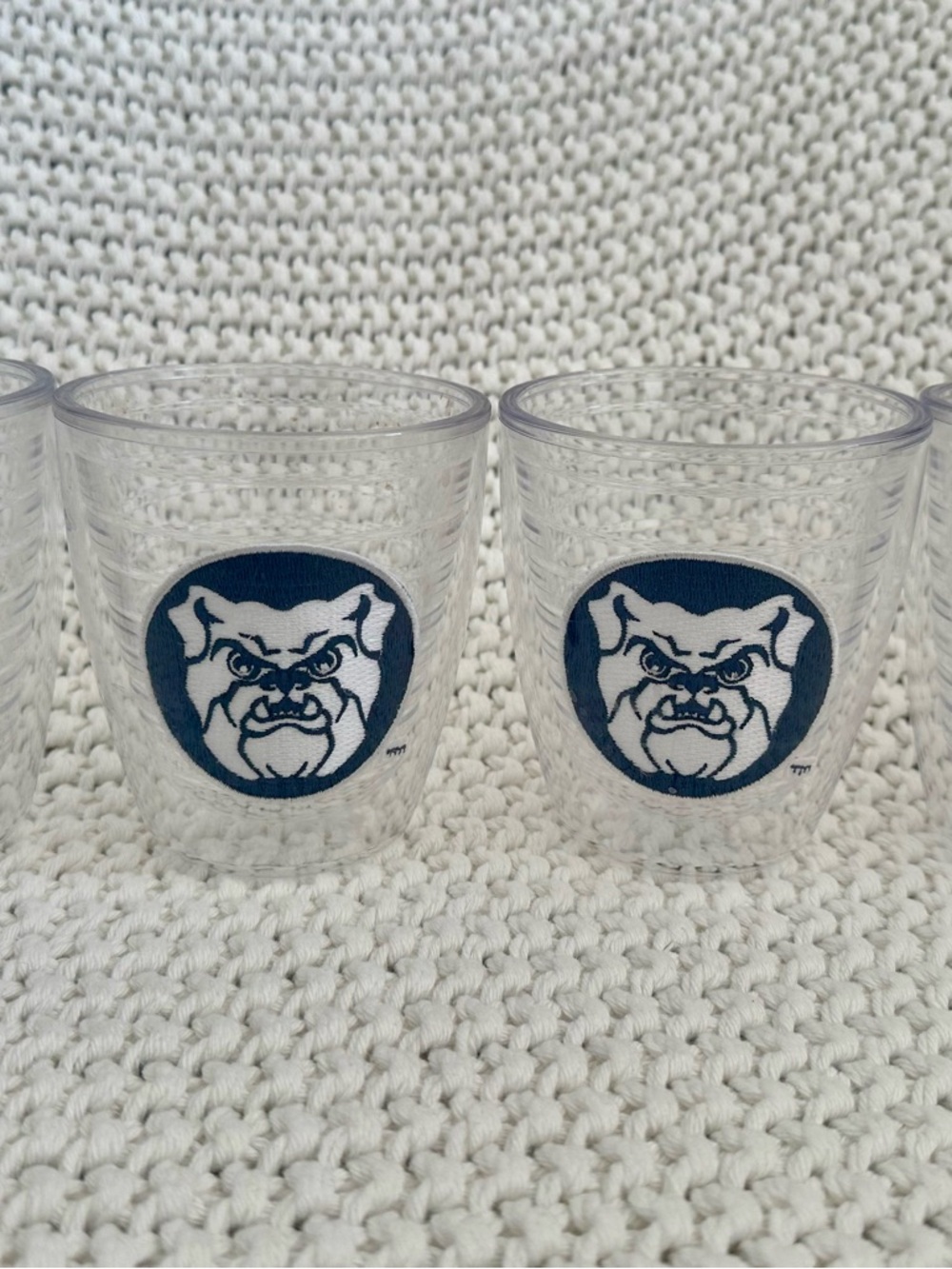 Butler Bulldog Logo Drinking Tumblers - Navy and White